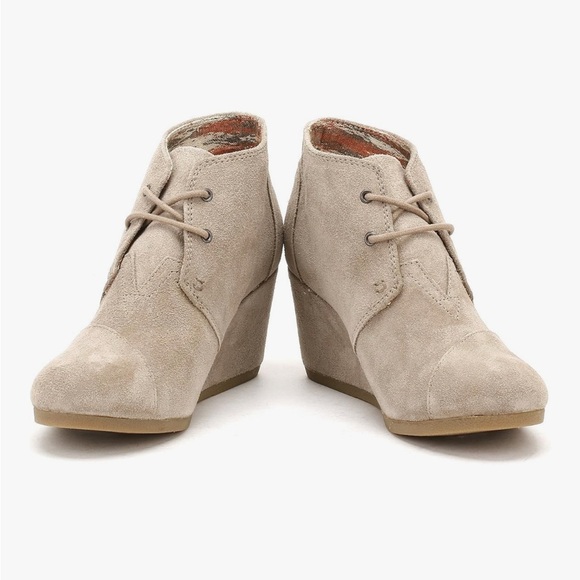 Toms Desert Wedge - taupe suede (W8.5) - Picture 1 of 8